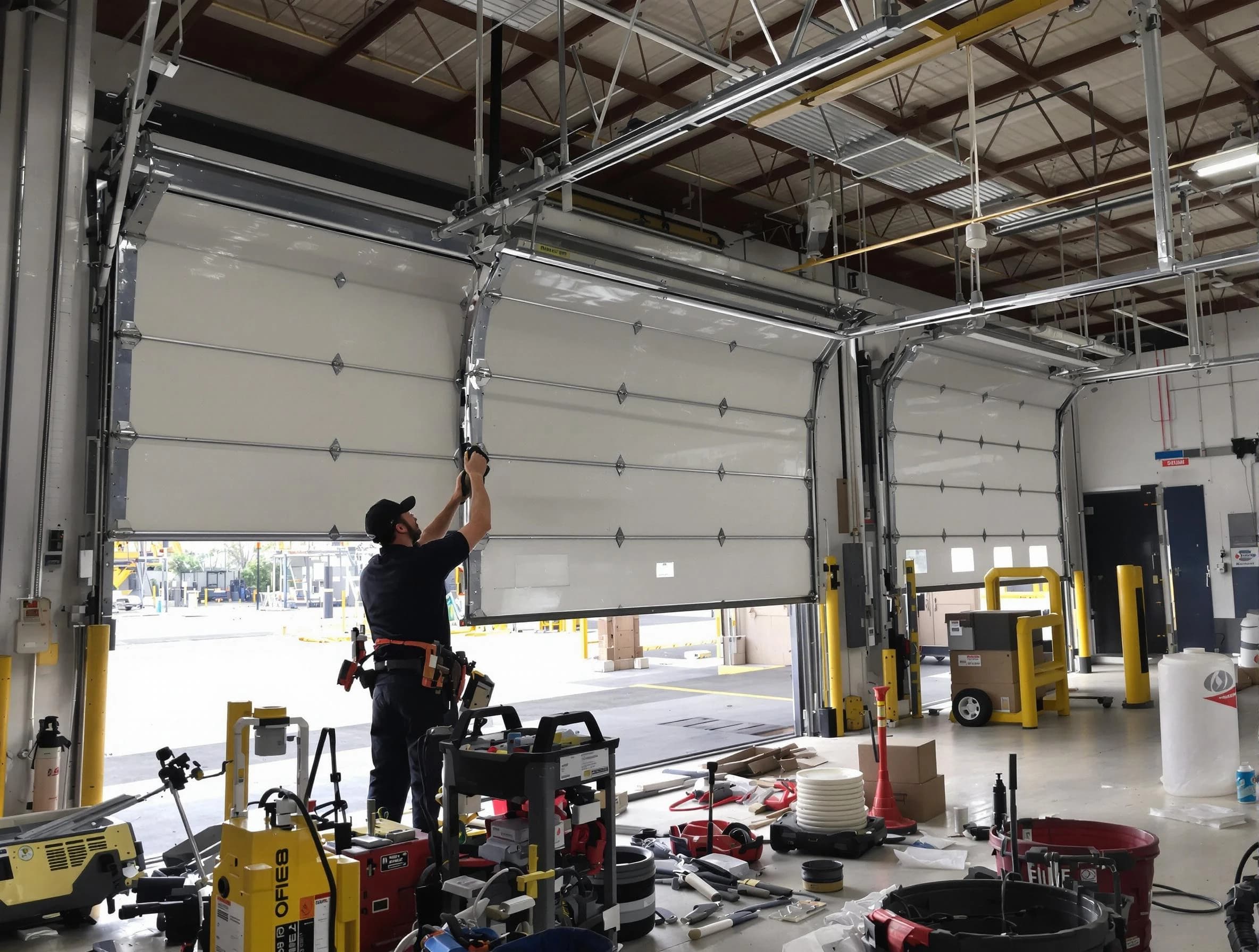 Manchester Garage Door Repair technician performing commercial garage door repair in Manchester
