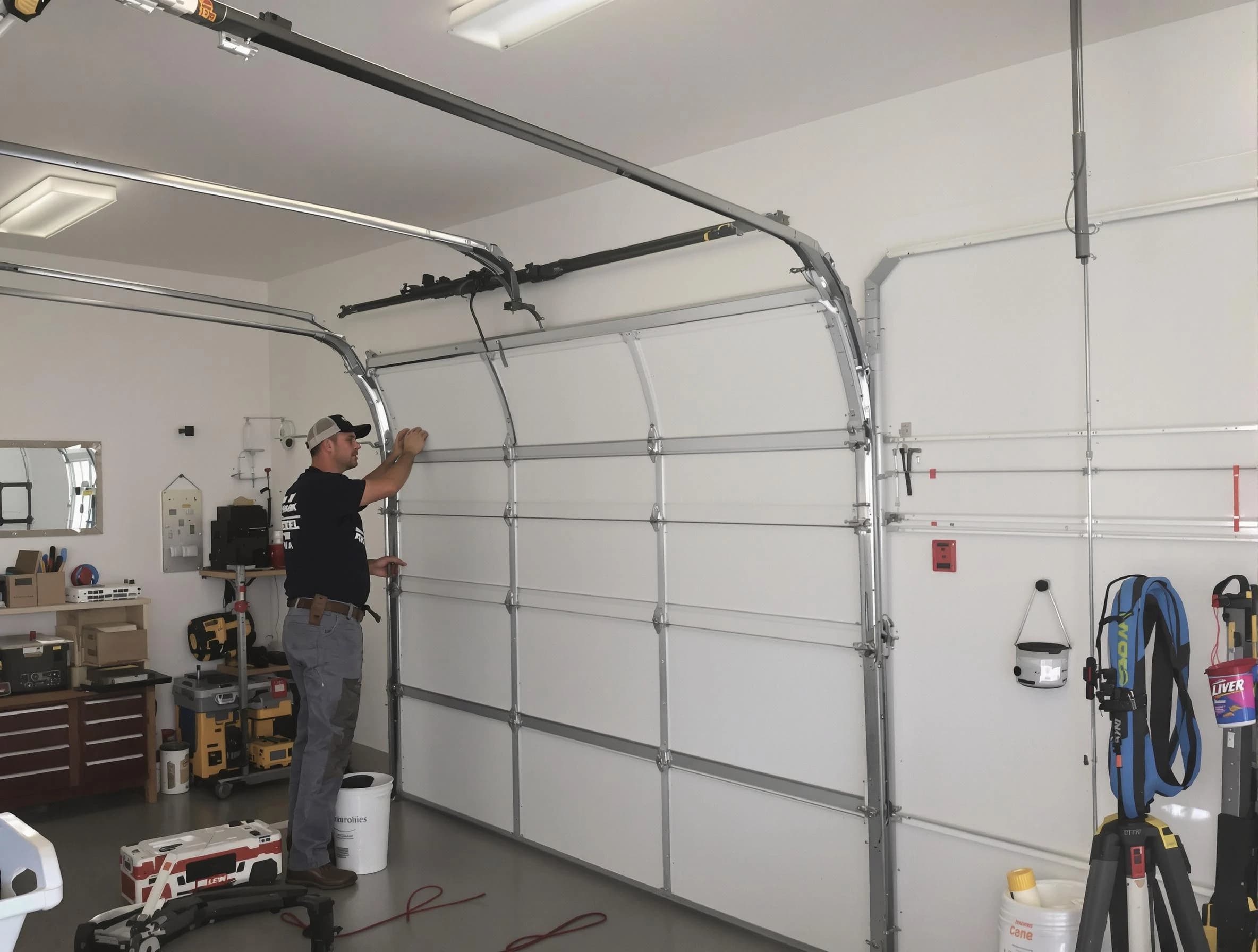 Manchester Garage Door Repair team installing new garage door in Manchester