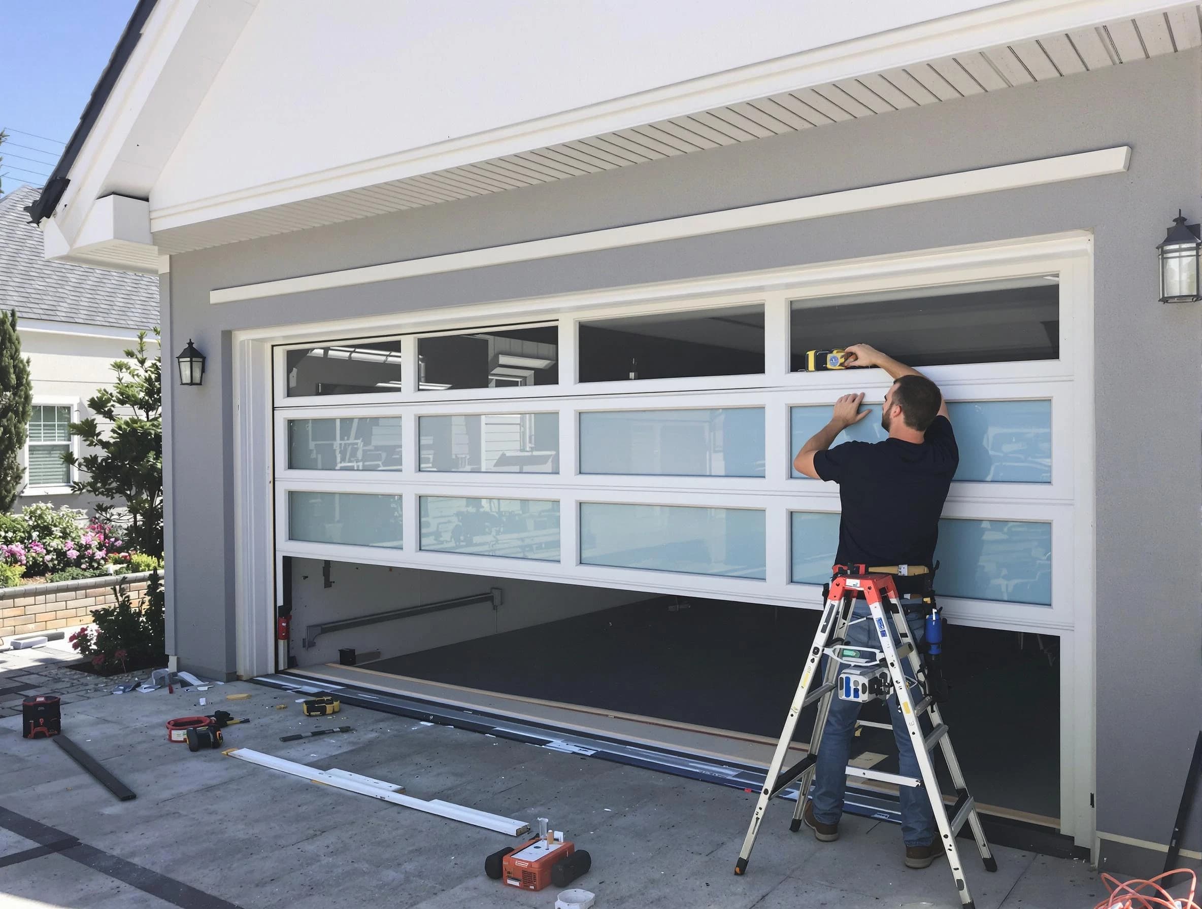 Manchester Garage Door Repair team performing garage door replacement in Manchester