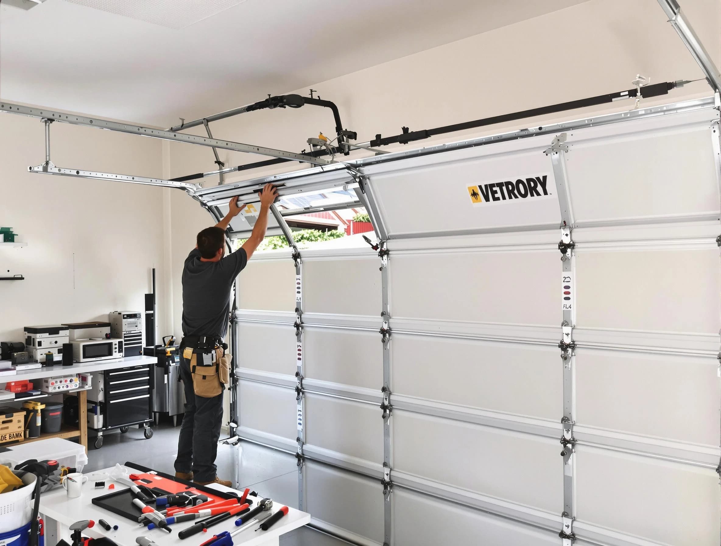 Manchester Garage Door Repair technician performing section replacement in Manchester
